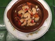 Una foto de camarones a la plancha