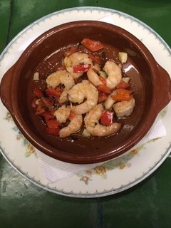Una foto de Camarones con pimientos