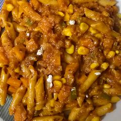 Red sauce pasta in Pressure cooker A picture of Red sauce pasta in Pressure cooker.