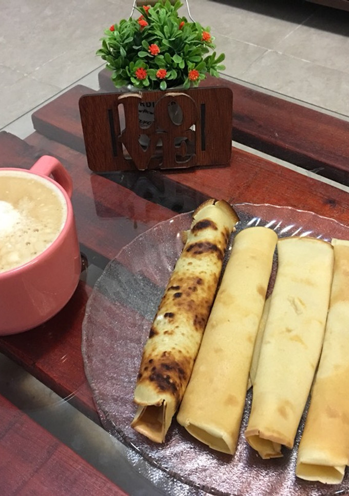 Una foto de Panqueques con dulce de leche ❤️