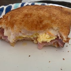 A picture of Air Fried Ham, Cheese, & Egg Sandwich.