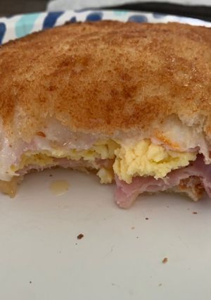 A picture of Air Fried Ham, Cheese, & Egg Sandwich.