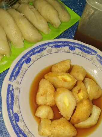 Cara Simple Menyiapkan Resep  Pempek dos ebi kering isi telor yang Bikin Ngiler, Menggugah Selera