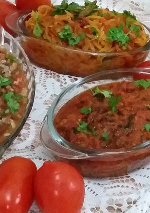 A picture of Tamater ki chutney(2 different way)& Jaley tamater ka bhurta🔥🍅.