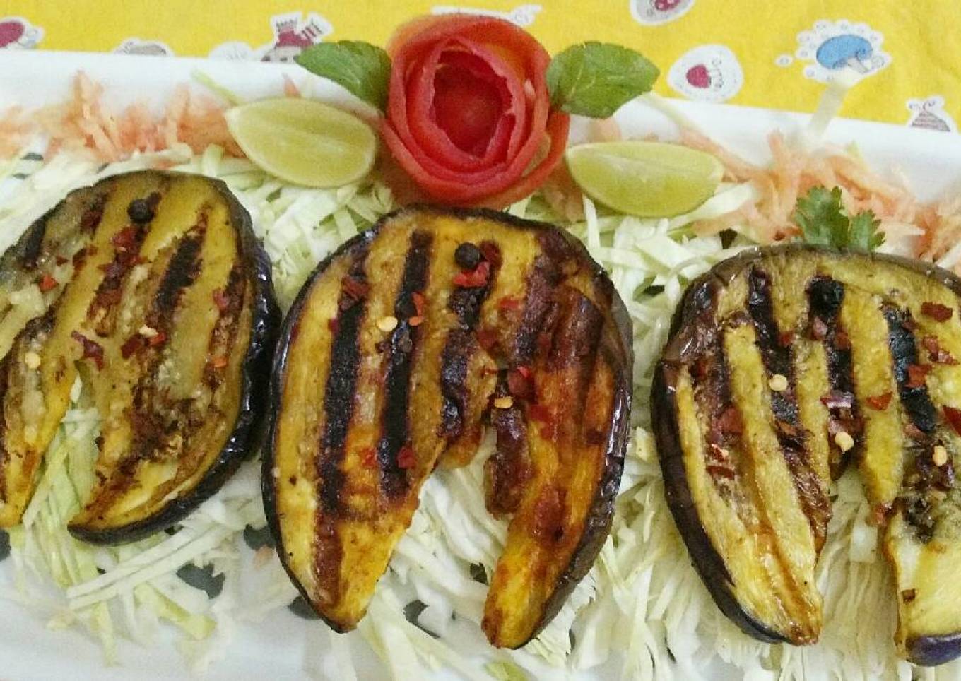 Spicy grilled brinjals