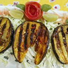 Spicy grilled brinjals A picture of Spicy grilled brinjals.