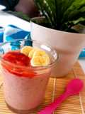 Petit suisse de fresa y plátano fit (sin nata ni azúcar)