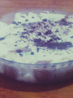 Una foto de Torta de vainillas,dulce de leche y crema