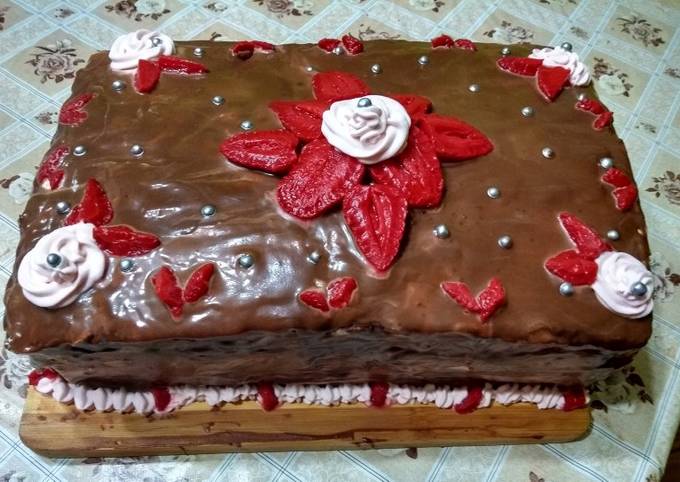 Torta de chocolate y frutilla 🤤 #deliciasparacompartir#tortadechocolate#