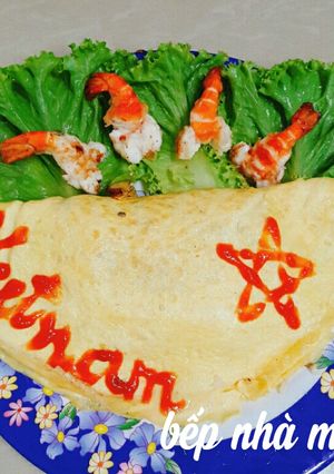 Hình của món Bánh xèo trứng nhân cơm.
