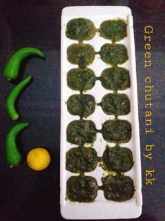 A picture of Green cubes for dahi ka raita.