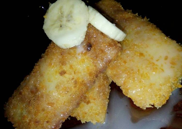 Fried banana bread🍞🍌😋