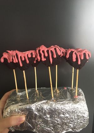 O poză a rețetei Popcakes în formă de inimă.