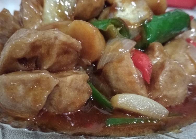 Bakso teriyaki pedas manis