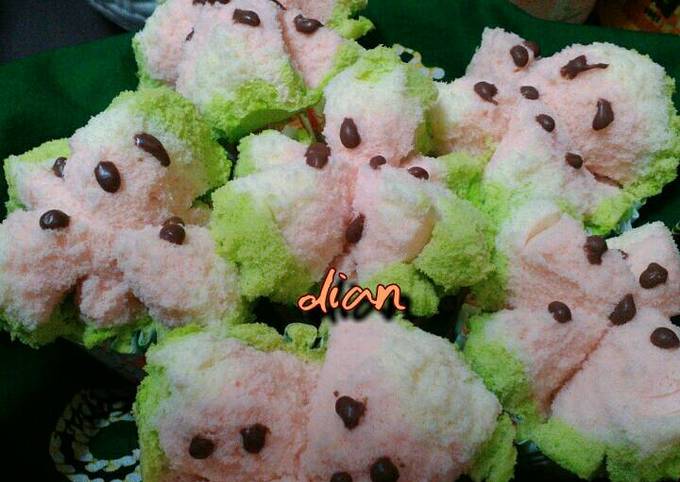 Resep Bolu kukus all in one (motif semangka🍉) Anti Gagal