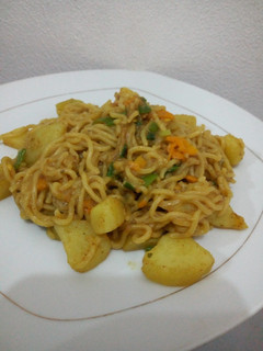 A picture of Veggie Noodles with sweet potatoes.