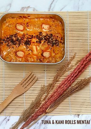 Foto resep Tuna & Kani Rolls Mentai Rice 🐟🍚🦀