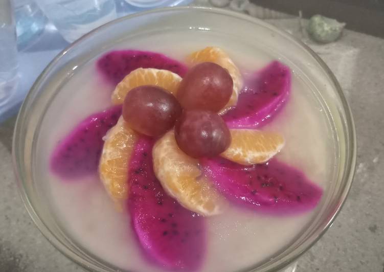 Resep masakan Puding Roti Alpukat Coklat Buah Naga | Cara Masak Puding Roti Alpukat Coklat Buah Naga Yang Paling Enak