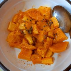 Mango cubes with balangoo🥭🥭 A picture of Mango cubes with balangoo🥭🥭.