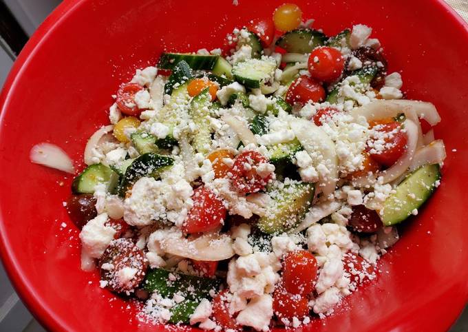 Recipe of Any-night-of-the-week Cucumber-Tomato salad