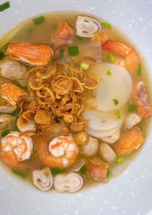 Hình của món Bánh canh phồng tôm.