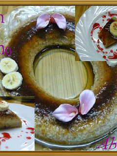 Una foto de Flan de plátano