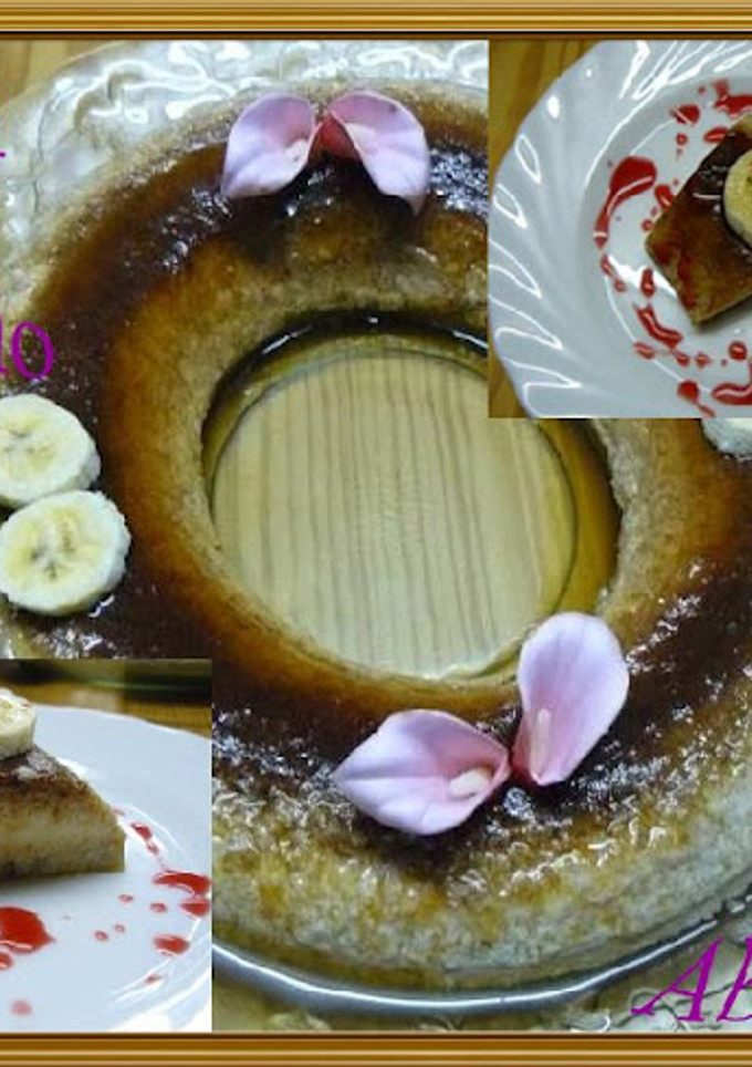 Una foto de Flan de plátano