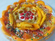 A picture of mango fruit tart