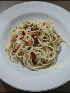Foto resep Spaghetti Aglio Olio Smoked Beef