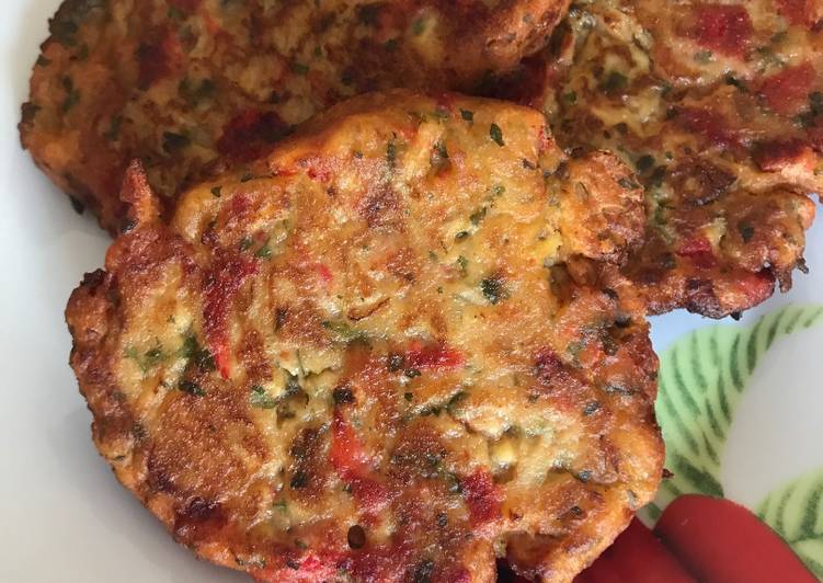 Hamburguesas vegetales de pimiento y berenjena