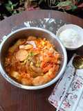 Haemul Sundubu Jjigae w Beef (Sup Tahu Seafood + Daging Pedas)