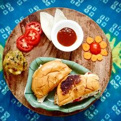 A picture of Aloo Matar Tikki Burger/P3 Burger.