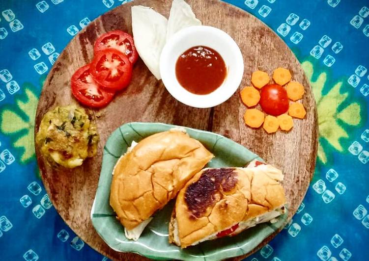 Recipe of Favorite Aloo Matar Tikki Burger/P3 Burger