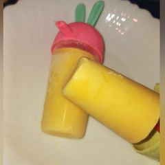 A picture of Mango Ice Cream Popsicles.