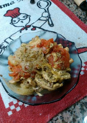 Una foto de Pollo a la mexicana