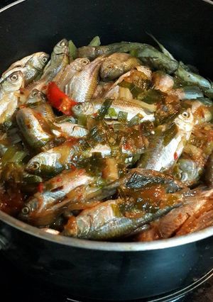 Hình của món Cá linh kho mía.
