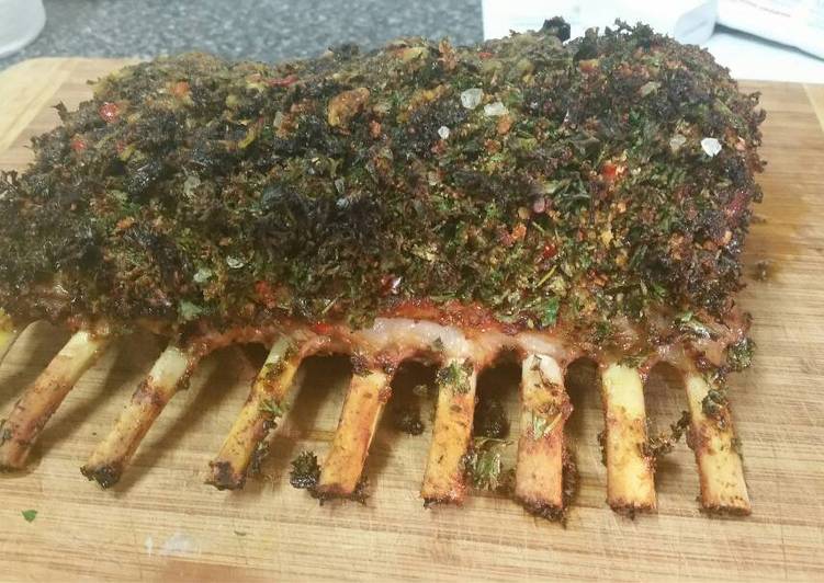 Steps to Make Award-winning Herb crusted rack of lamb