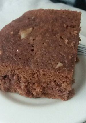 Una foto de Pastel / bizcochuelo al microondas de chocolate y nueces