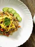ข้าวผัดแหนมเห็ด กะ ซุปสาหร่ายเห็ดหอม