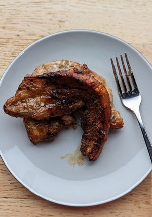 A picture of Air fryer hoisin 5 spice belly pork slice.