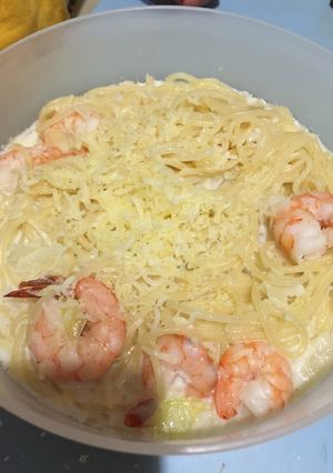 Foto resep Spaghetti Carbonara Udang