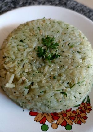 A picture of Chilli-Coriander Rice (khichu).