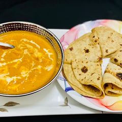 A picture of Chappathi/ paneer butter masala / Healthy breakfast for kids.