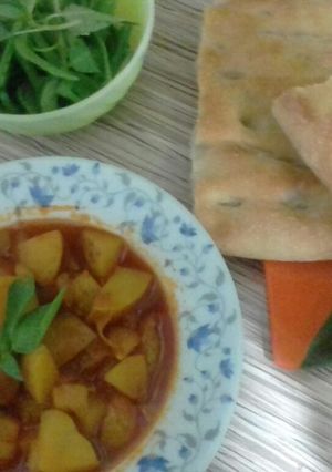 عکسی از دستور خوراک سیب زمینی ساده وراحت وخوشمزه (شام فوری)