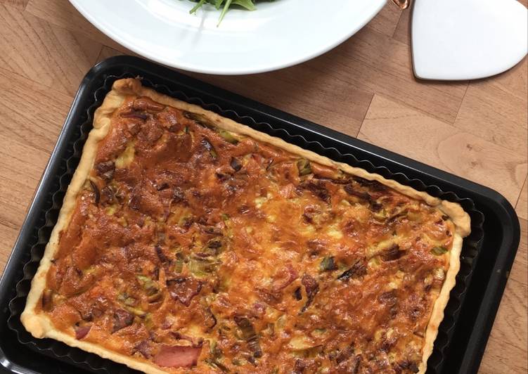Steps to Prepare Favorite Ham, Leek and Cheese Quiche