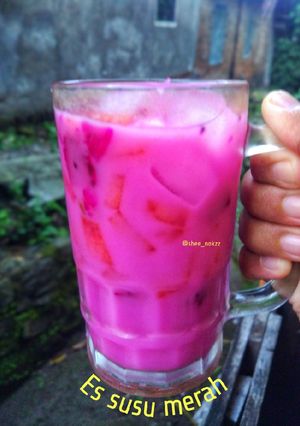 Foto resep Es susu merah