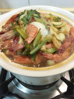 【料亭和露】鮮蝦粉絲煲鍋 的食譜成品照片