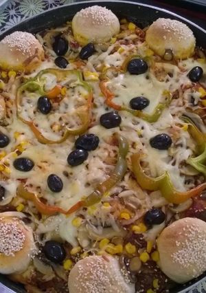 صورة لوصفة بيتزا بكرات الجبن