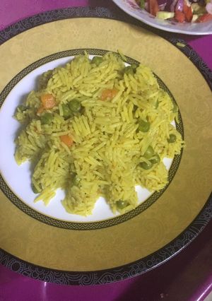 صورة لوصفة ارز بالبسله و الجزر 🍚🥕