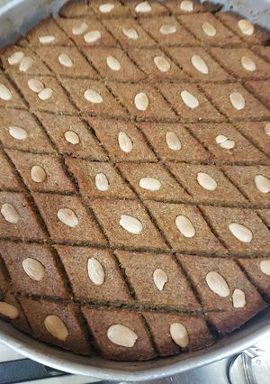 A picture of Kibbeh bil Sanieh (Baked Kibbeh).